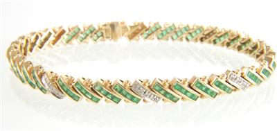 Diamant Smaragdarmkette - Schmuck und Uhren