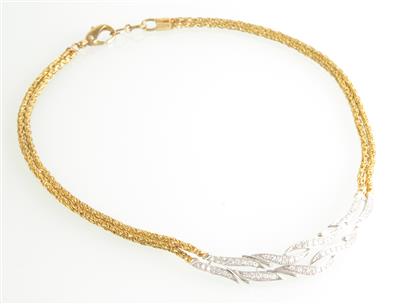 Brillantcollier zus. ca. 1,00 ct - Klenoty a Hodinky