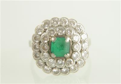 Brillant Smaragd Ring zus. ca. 1,70 ct - Klenoty a Hodinky