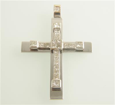 Diamantkreuz zus. ca. 3,10 ct - Jewellery and watches