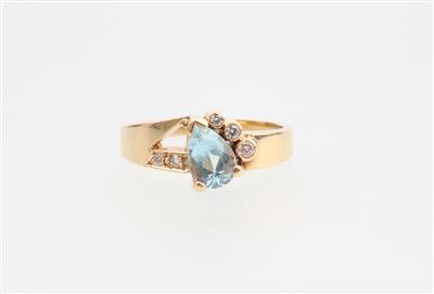 Brillant Aquamarinring - Schmuck und Uhren