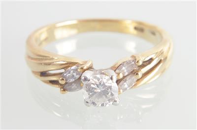 Brillant-Diamant-Ring zus. ca. 0,45 ct - Jewellery and watches