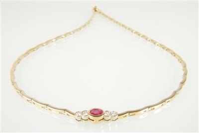 Brillantcollier zus. 0,39 ct (grav.) - Klenoty a Hodinky