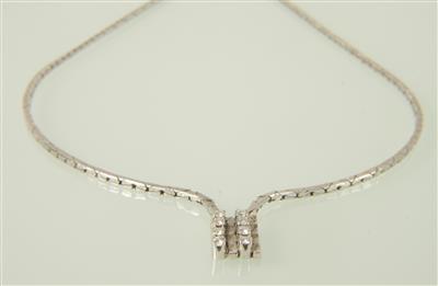 Brillantcollier zus. ca. 0,30 ct - Klenoty a Hodinky