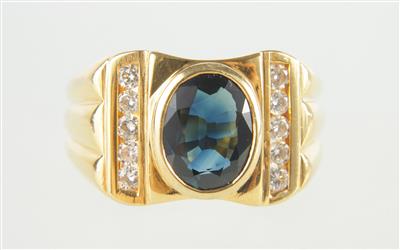 Brillant-Saphir Ring - Schmuck und Uhren