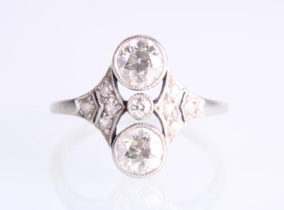 Altschliffbrillant-Diamant Ring zus. ca. 1,00 ct - Klenoty a Hodinky