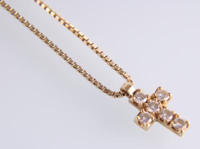 Brillantcollier zus. ca. 0,20 ct - Schmuck und Uhren