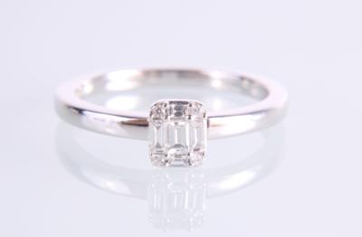 Brillant/Diamantring zus. 0,18 ct (grav.) - Jewellery and watches