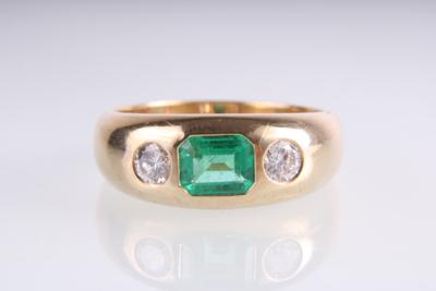 Brillant-Smaragd Ring - Klenoty a Hodinky